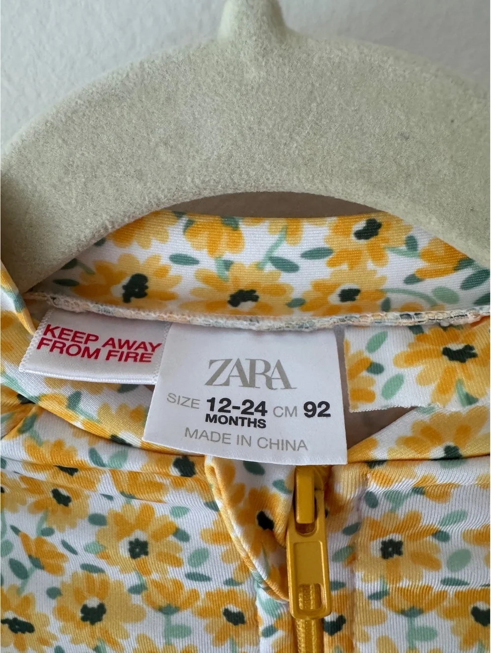 Zara Sunflower 12/24 month one piece swimsuit